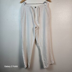 Tasso Elba Island Men 100% LINEN Pants 32x30 Beige Resort Casual Summer Trousers